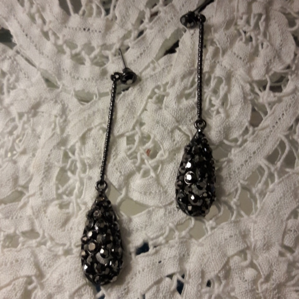 Embellished black earrings